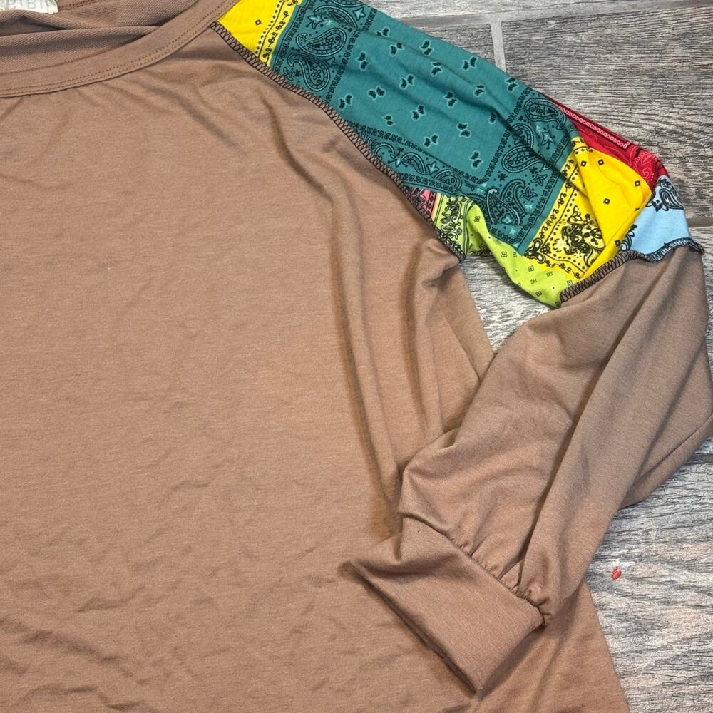 Bibi Boho Colorful Long Sleeve Shirt  Size L - Picture 2 of 6